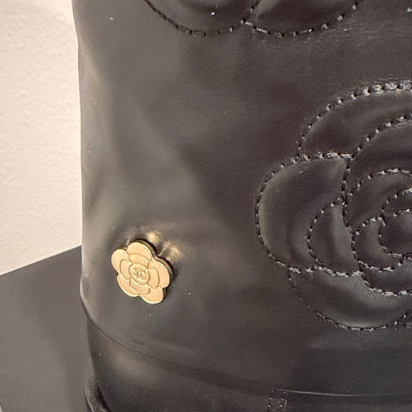 CHANEL Black 2016 Camellia Accent Moto Boots - Picture 8 of 16